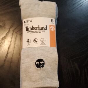 Timberland Comfort Cushioned Crew Socks 5 Pairs Fit Sz L 9-12